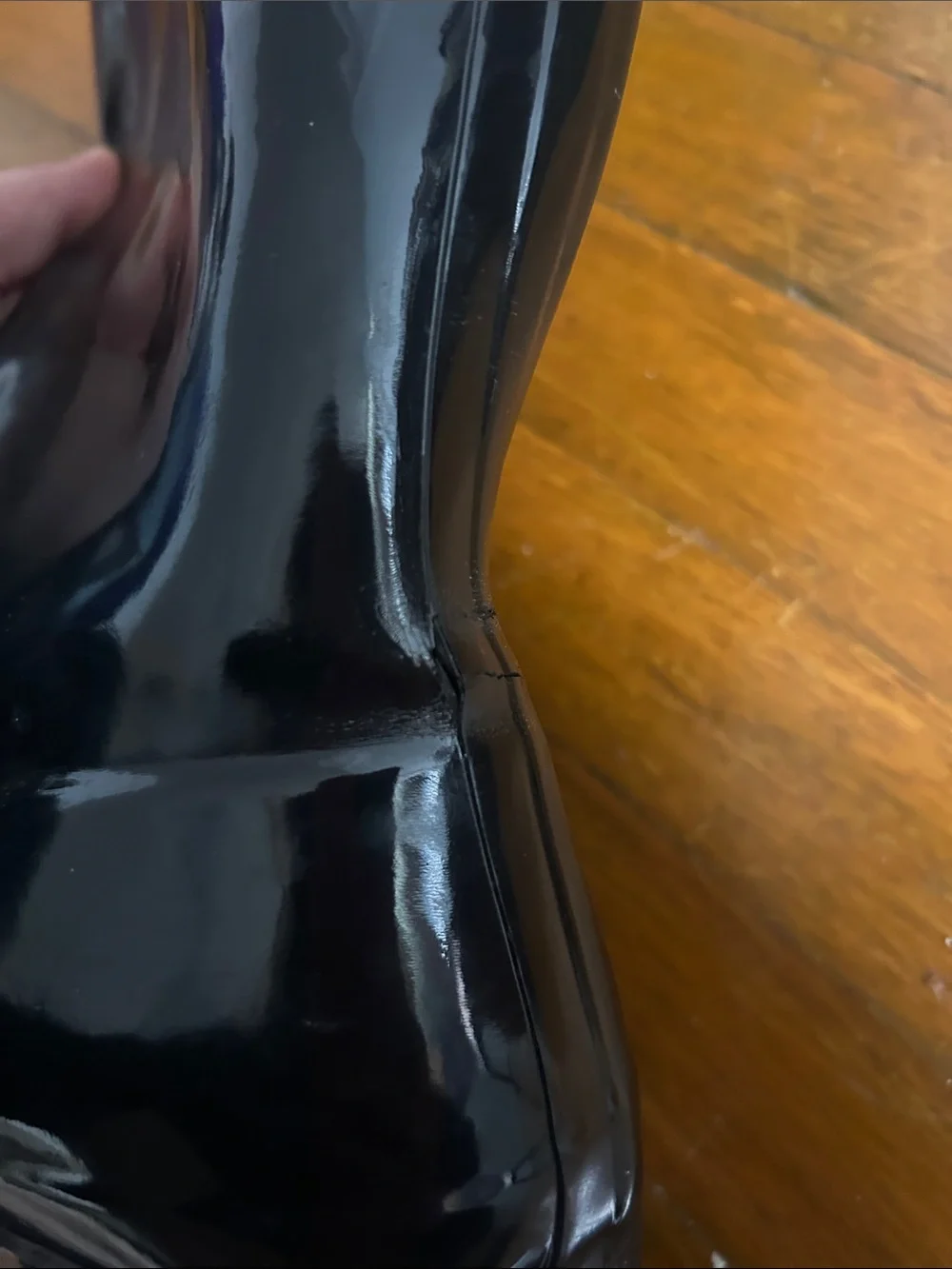 Hunter Glossy Black Tall Rain Boots with Red Logo
